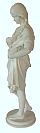 `Zopfflechterin´ von Hugo Cauer, Alabastergips gefasst, Statuette um 1900